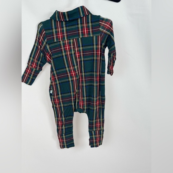 Posh Peanut Long Sleeve Collared Henley Romper Green Tartan Plaid New Sz‎ 0-3 M - Picture 5 of 5